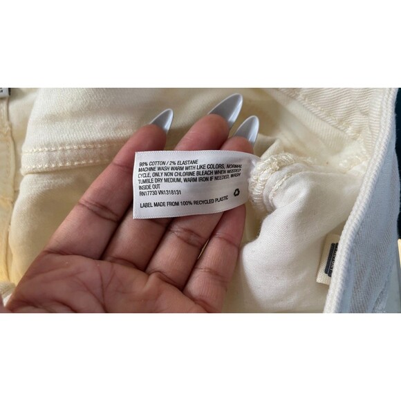 A New Day High-Rise Seamed Crop Jeans Cream 16/33R Straight Leg Neutral Denim - Picture 13 of 14